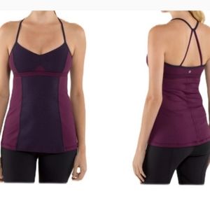 Lululemon Bend & Flow tank hyper stripe plum